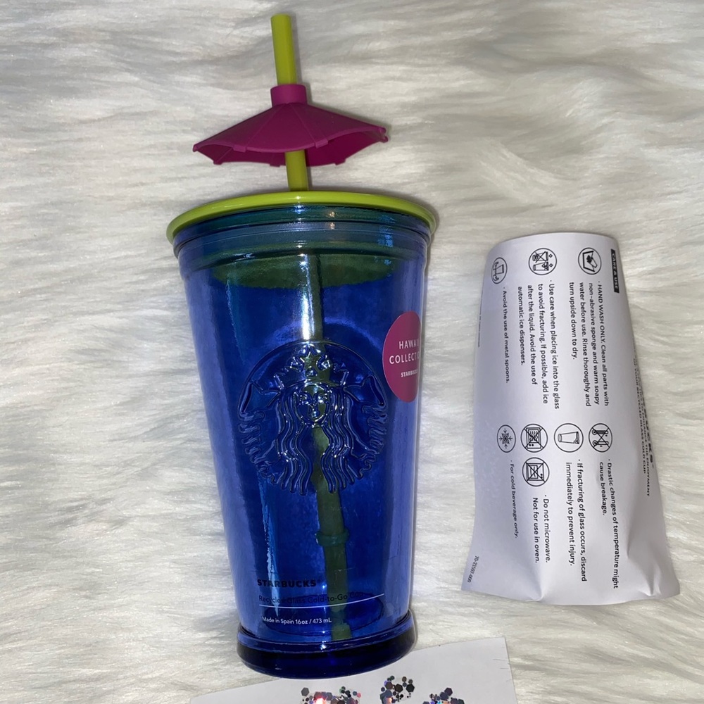 🧋🧊 NWT Hawaii Exclusive Recycled Blue Glass 🧊🧋